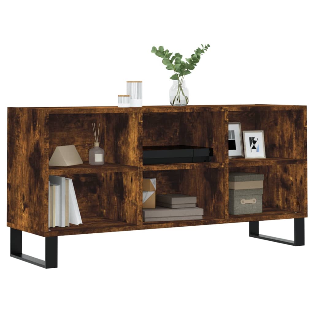 Füstös tölgyszínű szerelt fa tv-szekrény 103,5x30x50 cm Füstös tölgyszínű szerelt fa tv-szekrény 103,5x30x50 cm