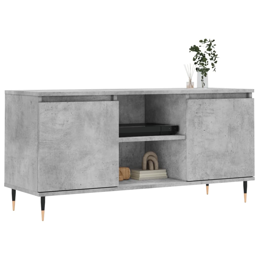 Betonszürke szerelt fa tv-szekrény 104x35x50 cm Betonszürke szerelt fa tv-szekrény 104x35x50 cm