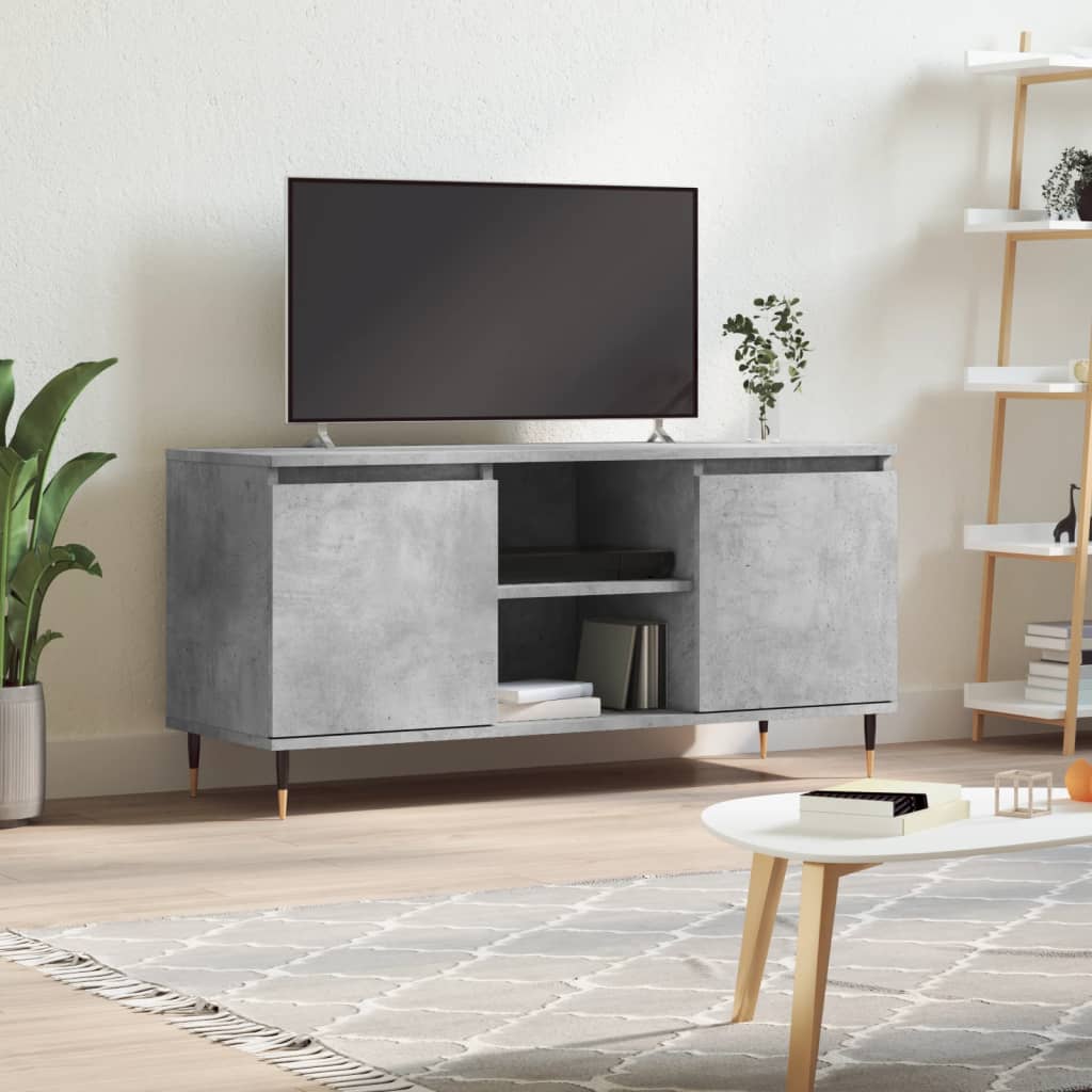 Betonszürke szerelt fa tv-szekrény 104x35x50 cm Betonszürke szerelt fa tv-szekrény 104x35x50 cm