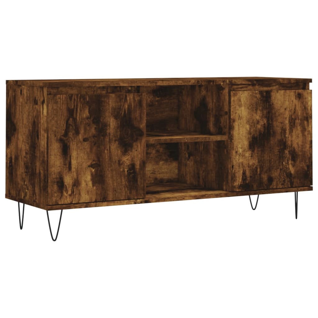 Füstös tölgyszínű szerelt fa tv-szekrény 104x35x50 cm Füstös tölgyszínű szerelt fa tv-szekrény 104x35x50 cm