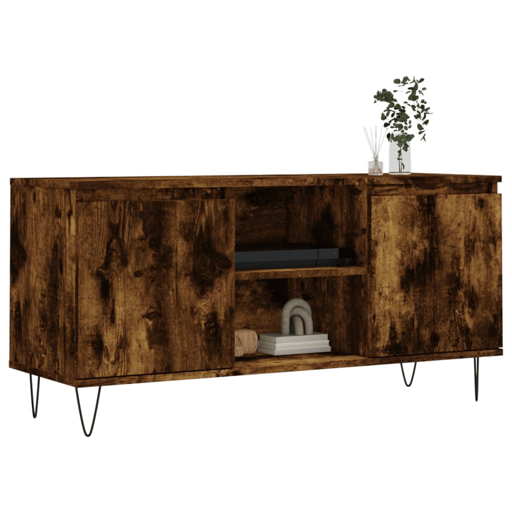 Füstös tölgyszínű szerelt fa tv-szekrény 104x35x50 cm Füstös tölgyszínű szerelt fa tv-szekrény 104x35x50 cm