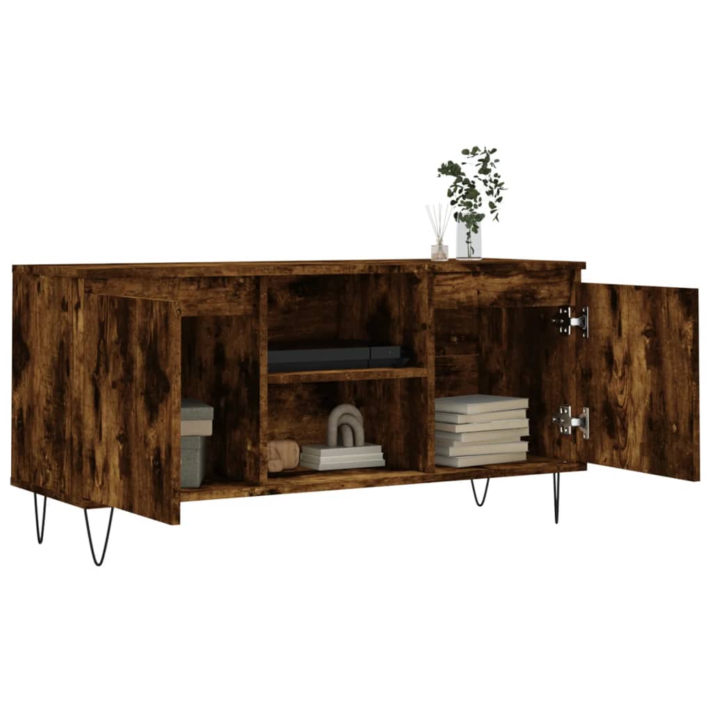 Füstös tölgyszínű szerelt fa tv-szekrény 104x35x50 cm Füstös tölgyszínű szerelt fa tv-szekrény 104x35x50 cm