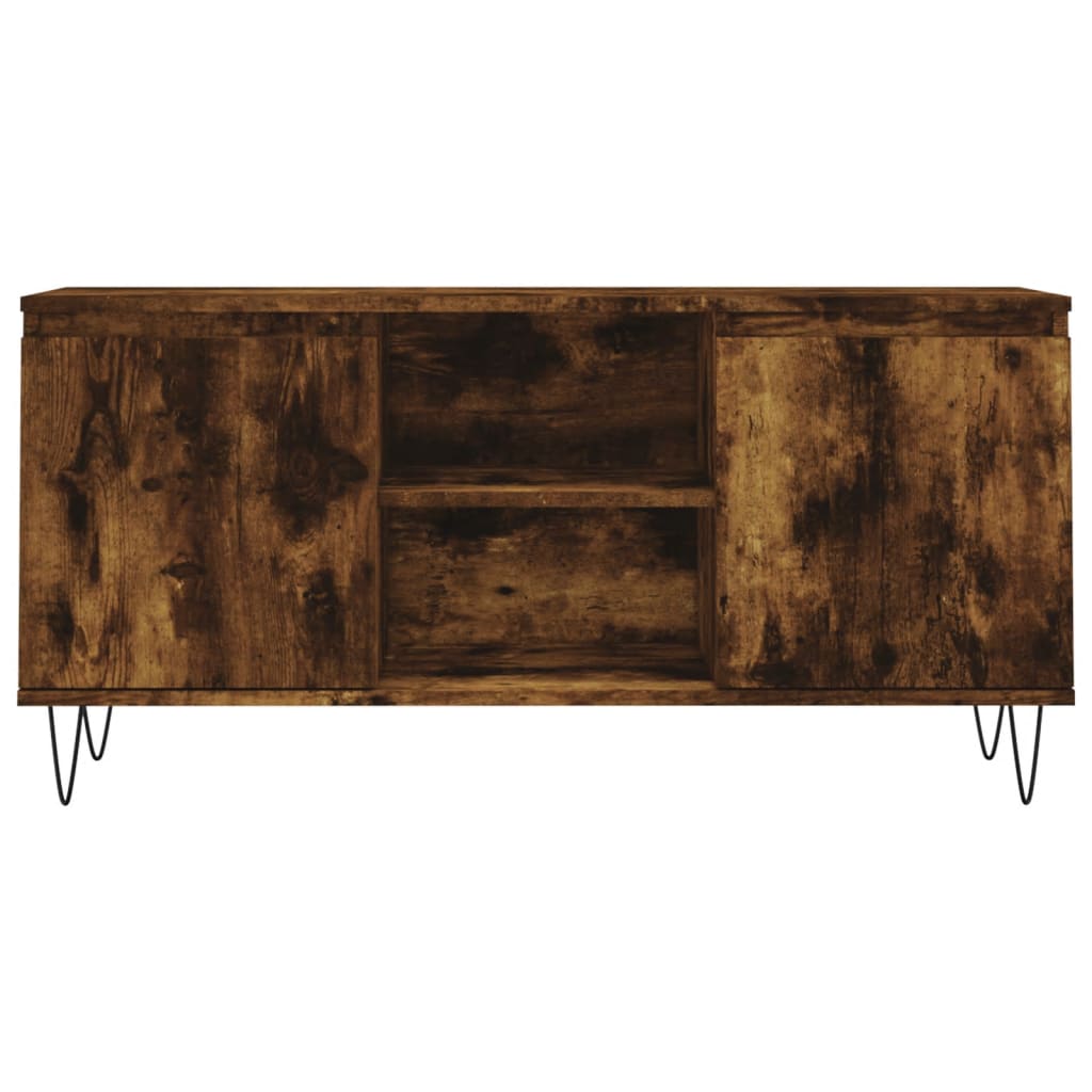 Füstös tölgyszínű szerelt fa tv-szekrény 104x35x50 cm Füstös tölgyszínű szerelt fa tv-szekrény 104x35x50 cm
