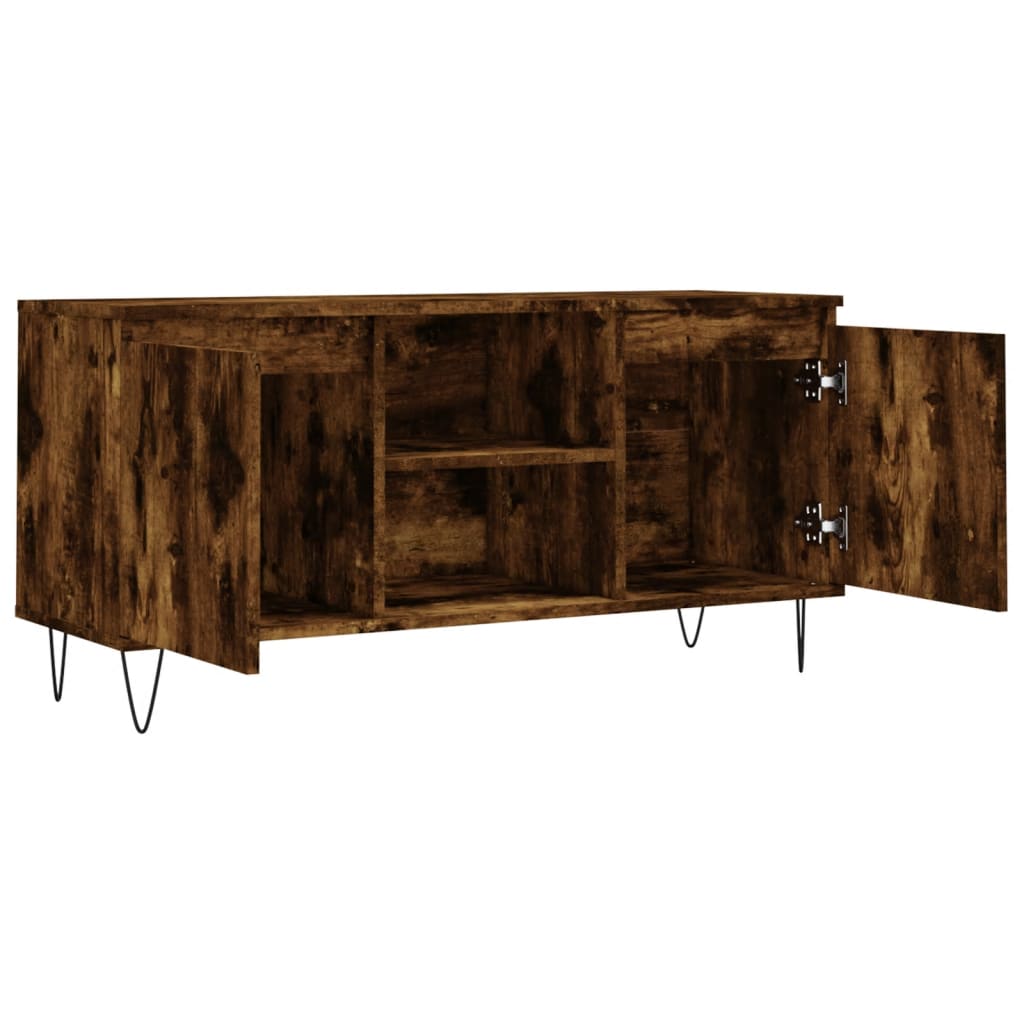 Füstös tölgyszínű szerelt fa tv-szekrény 104x35x50 cm Füstös tölgyszínű szerelt fa tv-szekrény 104x35x50 cm