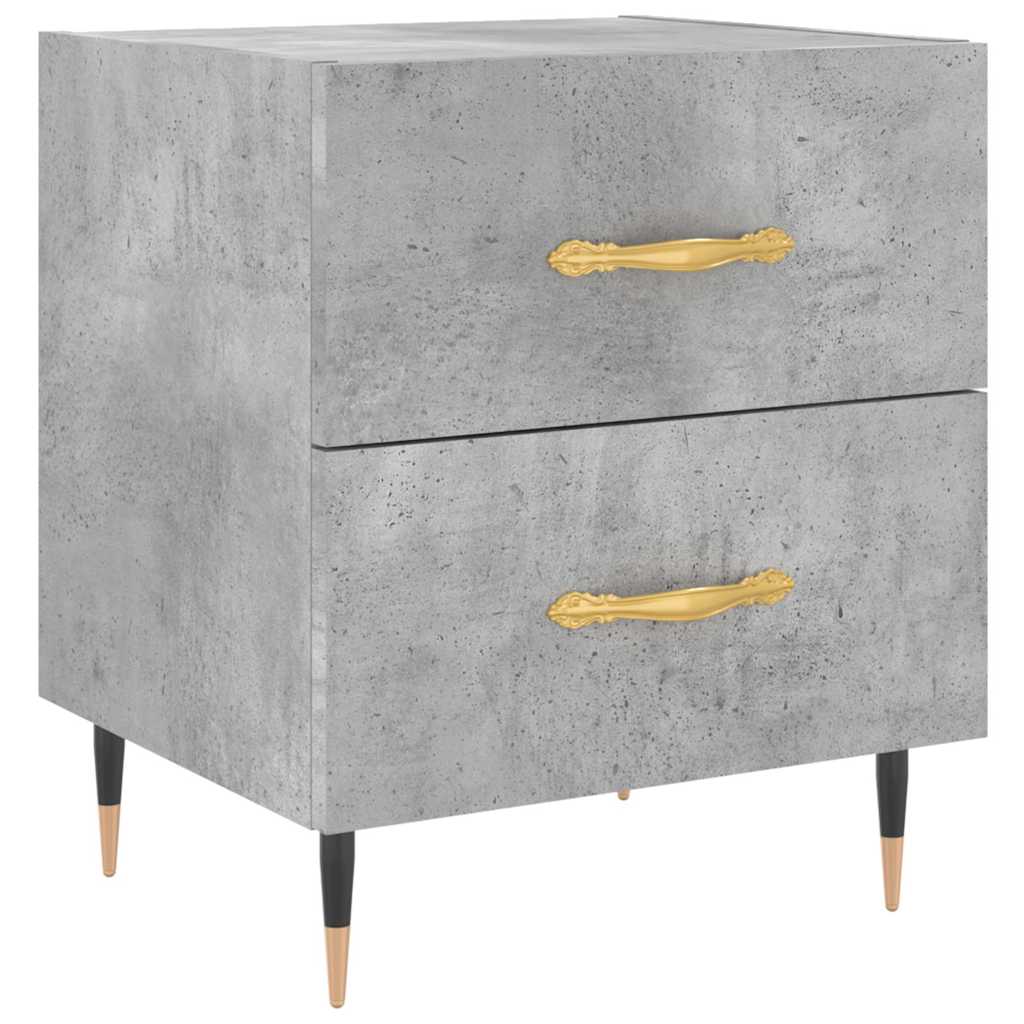 2 db betonszürke szerelt fa éjjeliszekrény 40 x 35 x 47,5 cm
