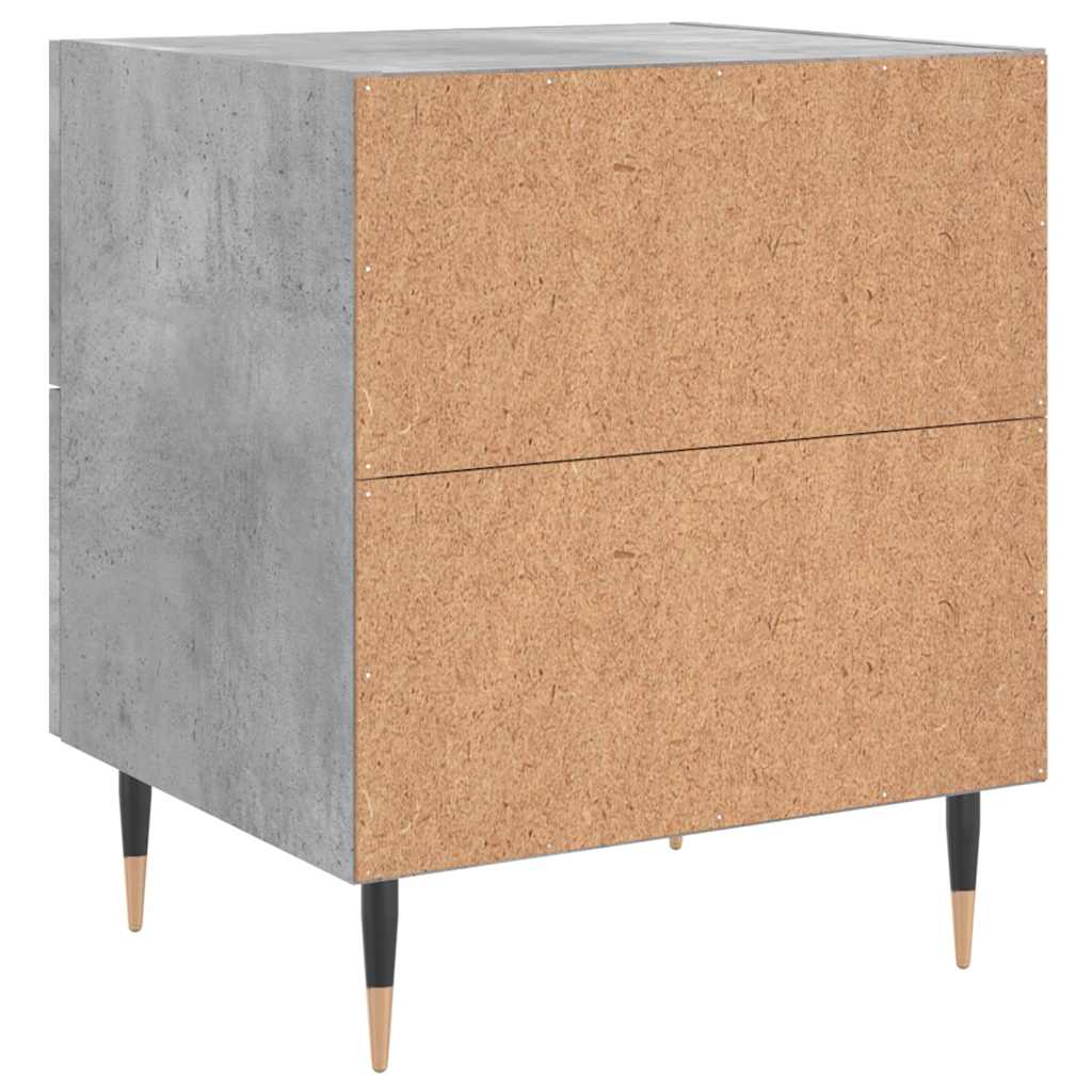 2 db betonszürke szerelt fa éjjeliszekrény 40 x 35 x 47,5 cm