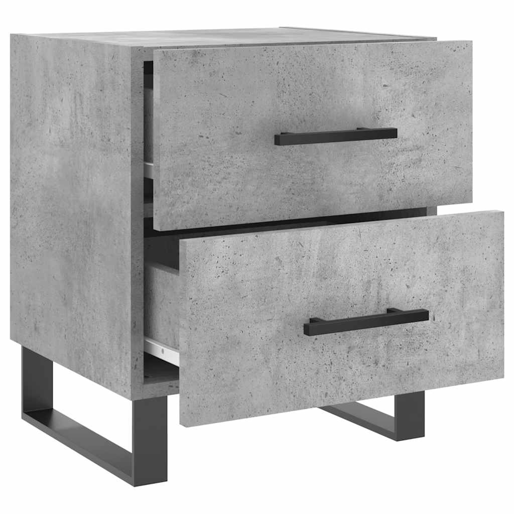 2 db betonszürke szerelt fa éjjeliszekrény 40 x 35 x 47,5 cm