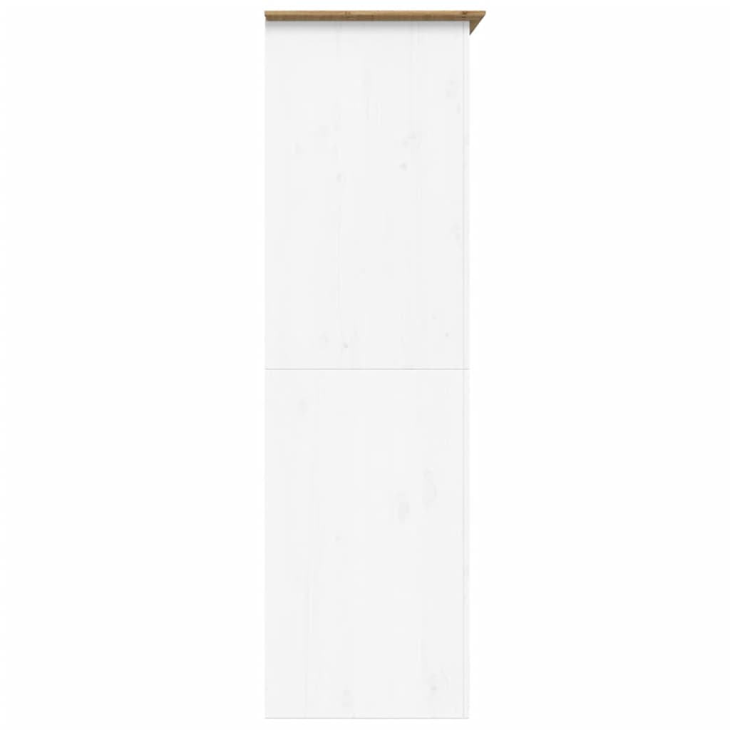 Bodo fehér és barna tömör fenyőfa ruhásszekrény 101x52x176,5 cm