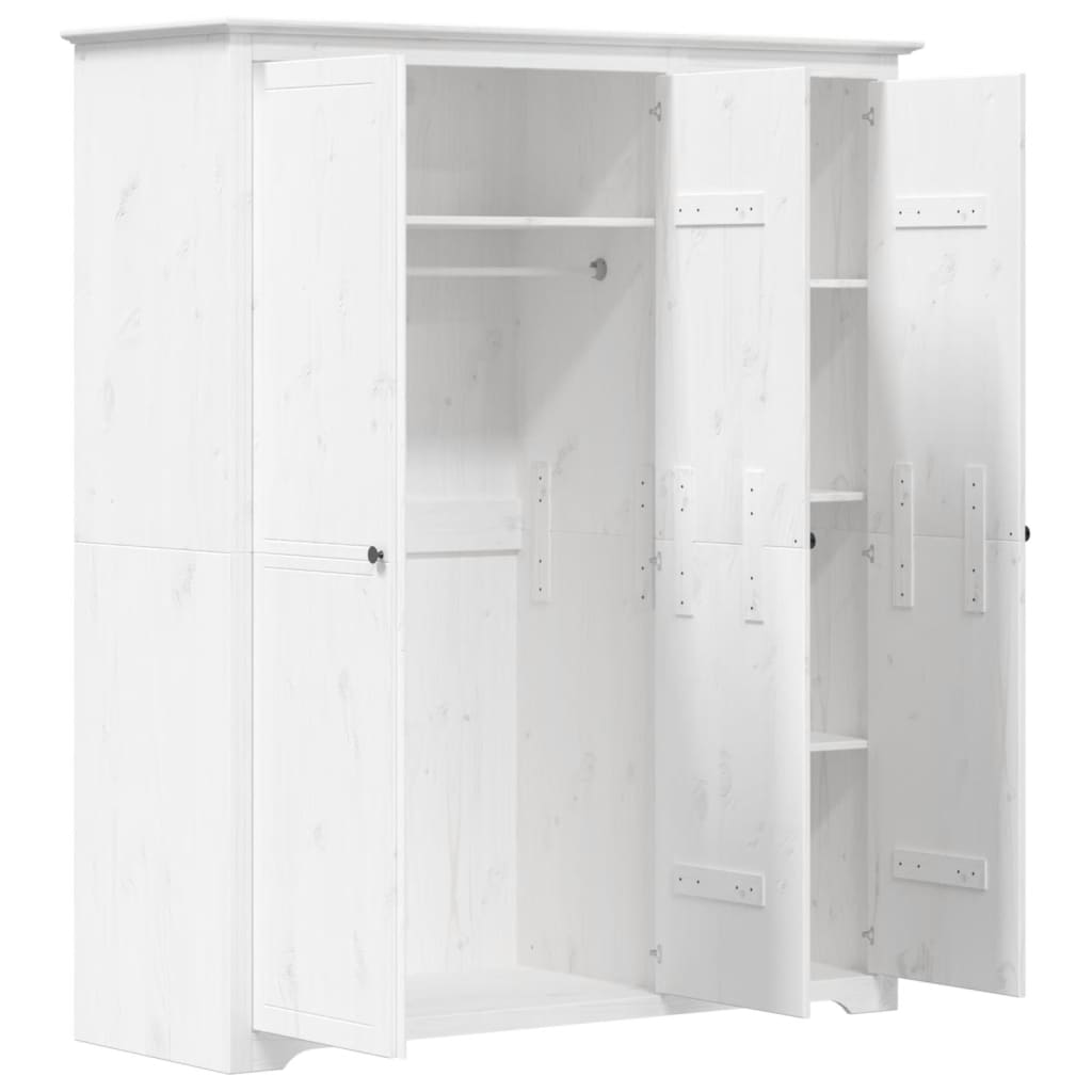 Bodo fehér tömör fenyőfa ruhásszekrény 151,5x52x176,5 cm Bodo fehér tömör fenyőfa ruhásszekrény 151,5x52x176,5 cm