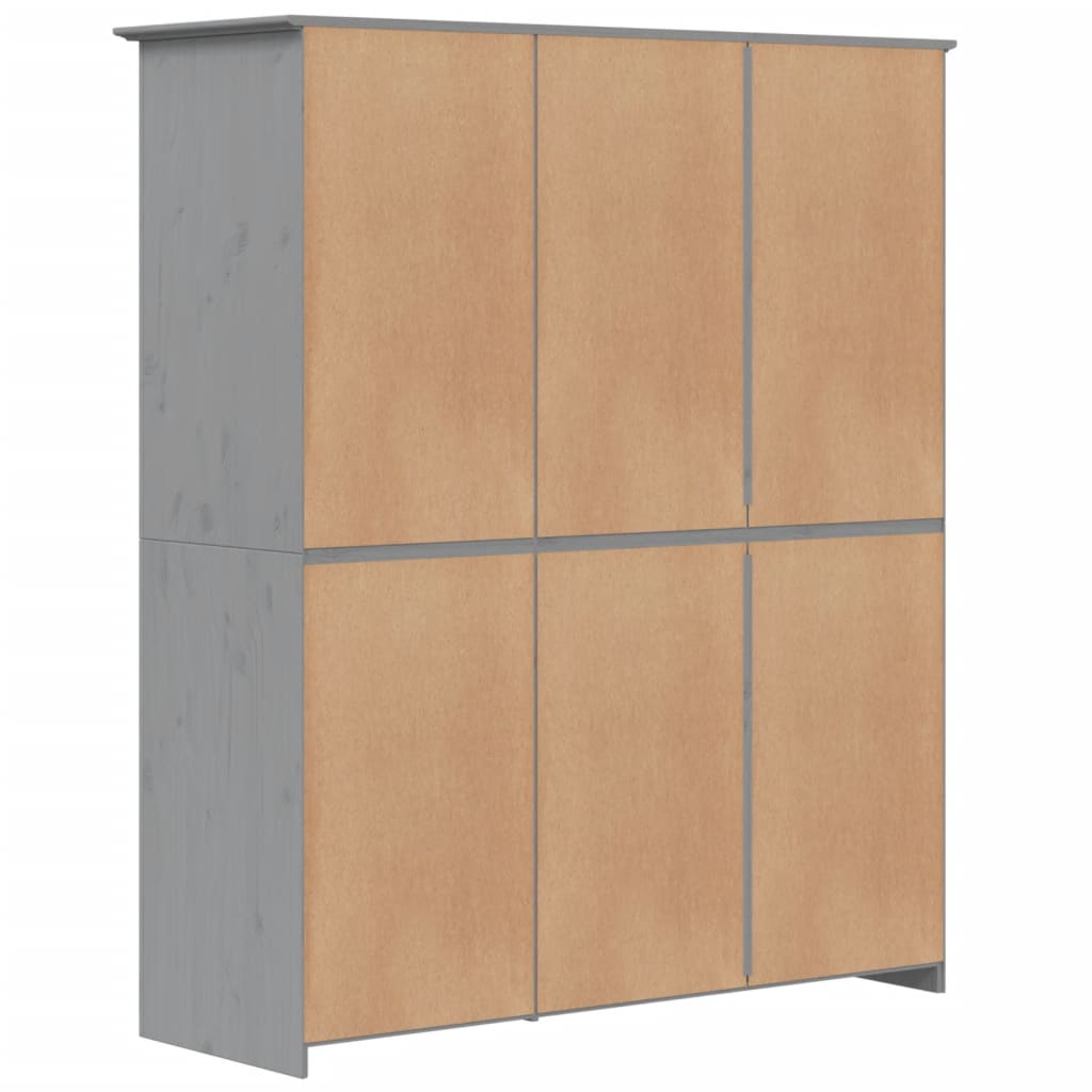 Bodo szürke tömör fenyőfa ruhásszekrény 151,5x52x176,5 cm Bodo szürke tömör fenyőfa ruhásszekrény 151,5x52x176,5 cm