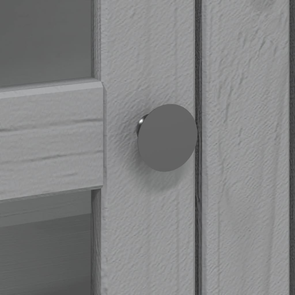 Bodo szürke tömör fenyőfa szekrény üvegajtókkal