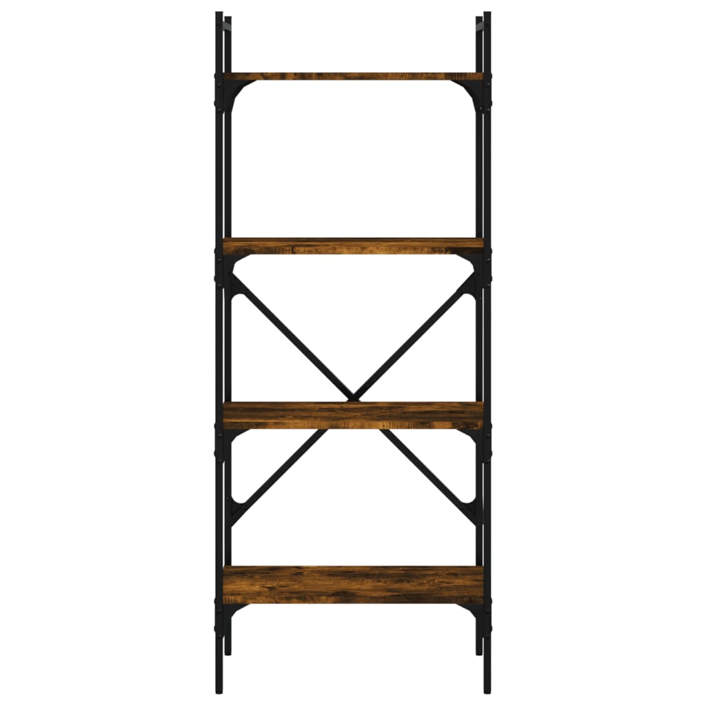 4-szintes füstölt tölgyszínű fa könyvespolc 56x31,5x138,5 cm