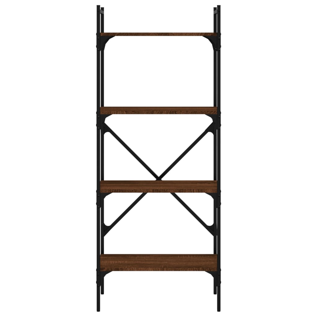 4-szintes barna tölgyszínű fa könyvespolc 56x31,5x138,5 cm