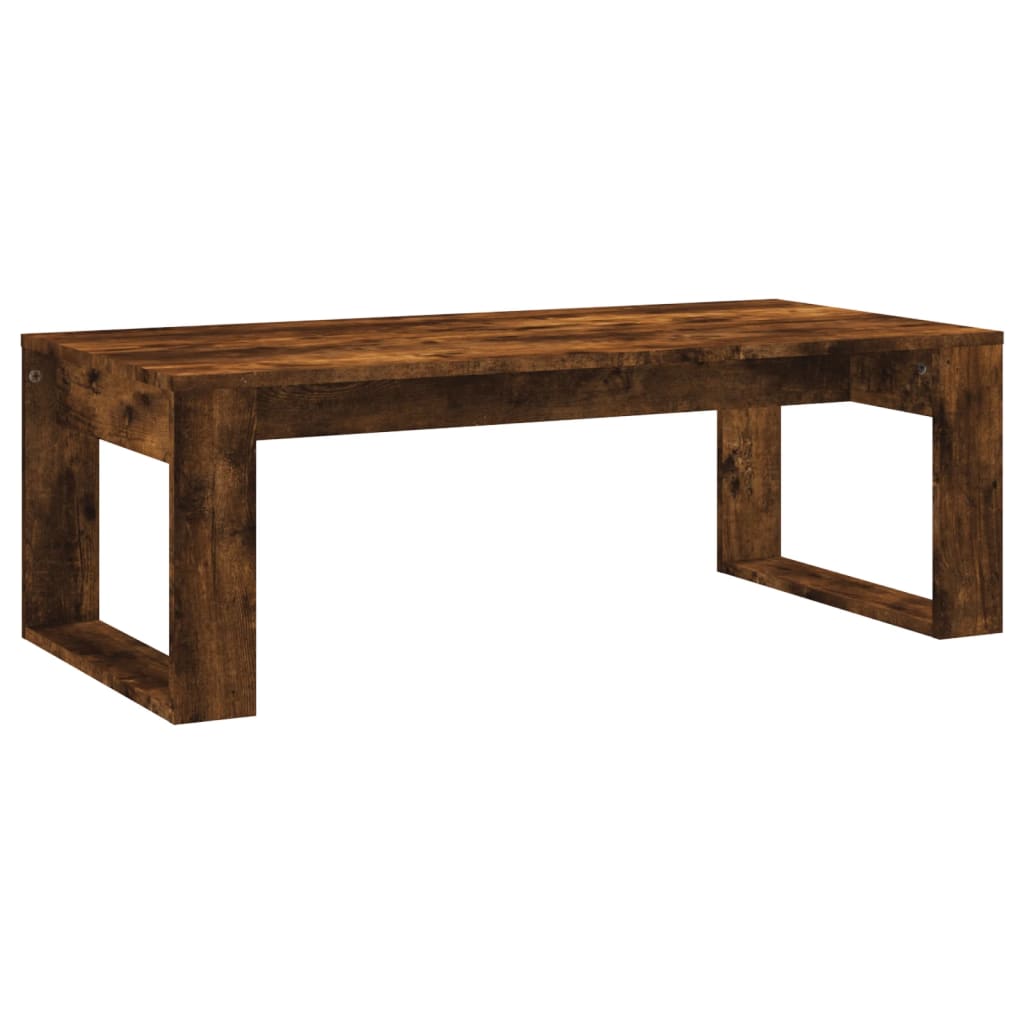 Füstös tölgyszínű szerelt fa dohányzóasztal 102x50x35 cm