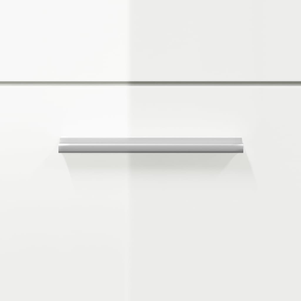 Magasfényű fehér szerelt fa fürdőszobaszekrény tükörrel