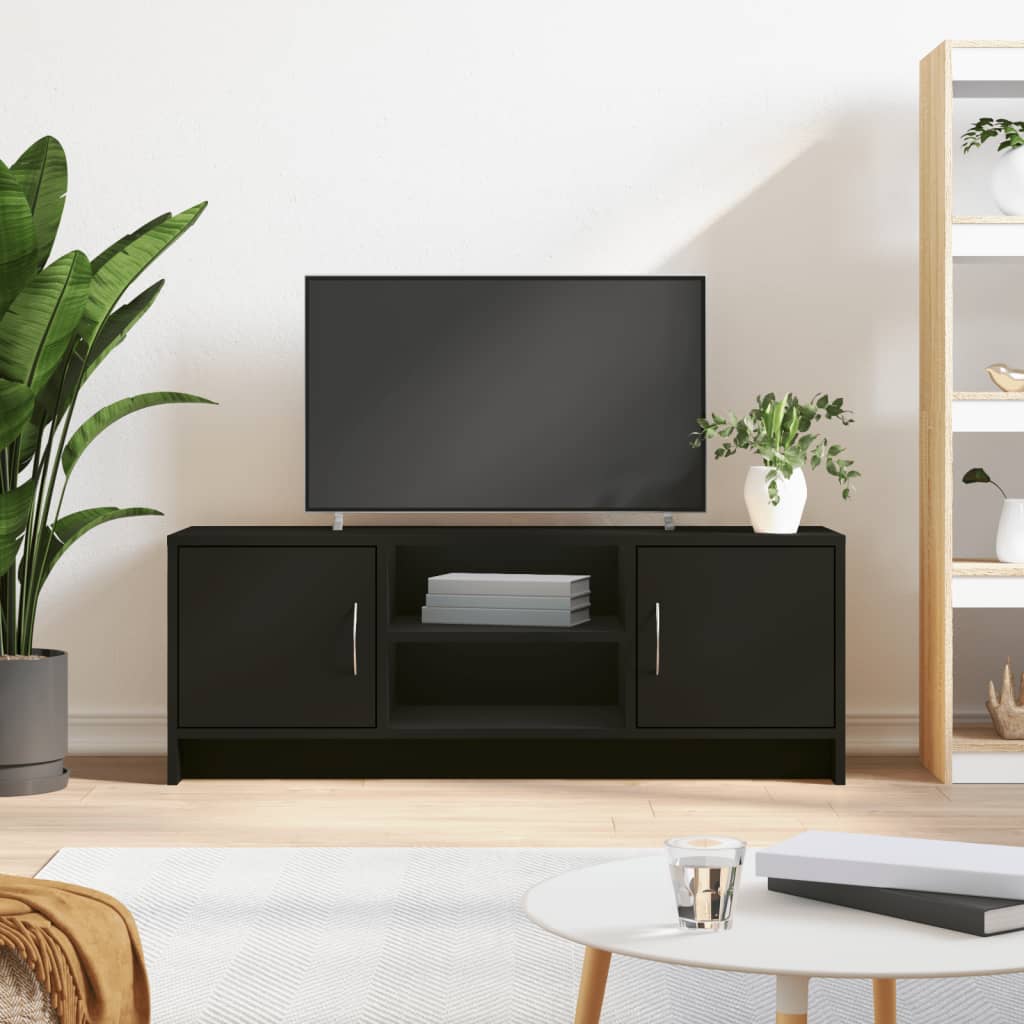 Fekete szerelt fa tv-szekrény 102x30x37,5 cm Fekete szerelt fa tv-szekrény 102x30x37,5 cm