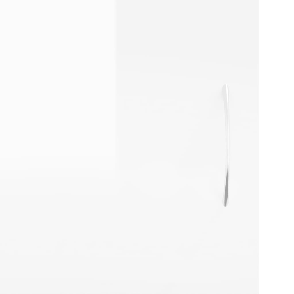 Magasfényű fehér szerelt fa tv-szekrény 102x30x37,5 cm