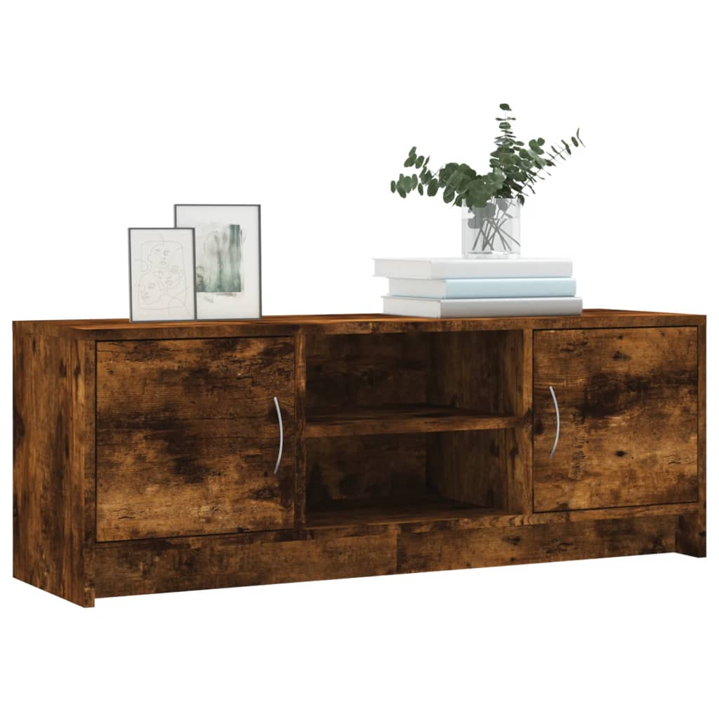 Füstös tölgyszínű szerelt fa tv-szekrény 102x30x37,5 cm