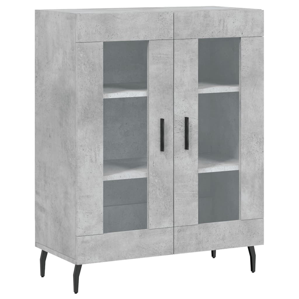 Betonszürke szerelt fa magasszekrény 69,5 x 34 x 180 cm