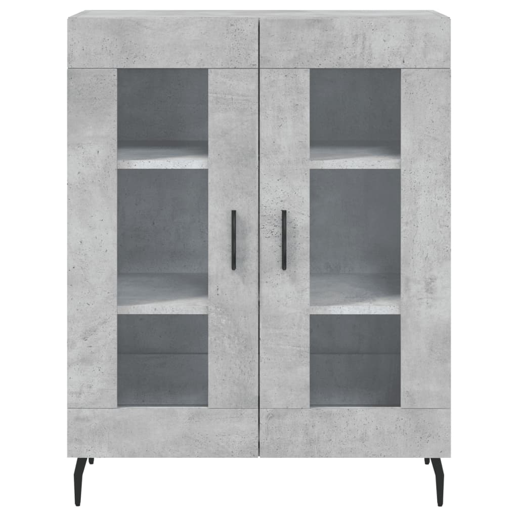 Betonszürke szerelt fa magasszekrény 69,5 x 34 x 180 cm