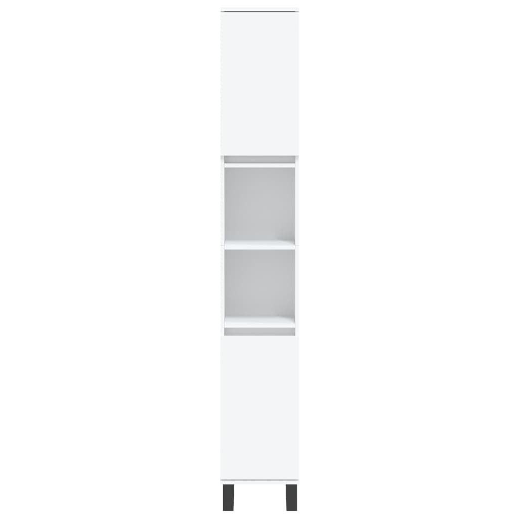 3-részes fehér szerelt fa fürdőszobai bútorszett