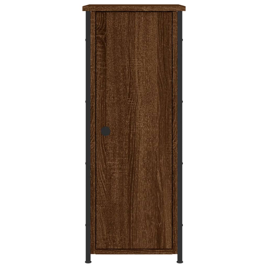 2 db barna tölgy színű szerelt fa éjjeliszekrény 32x42x80 cm