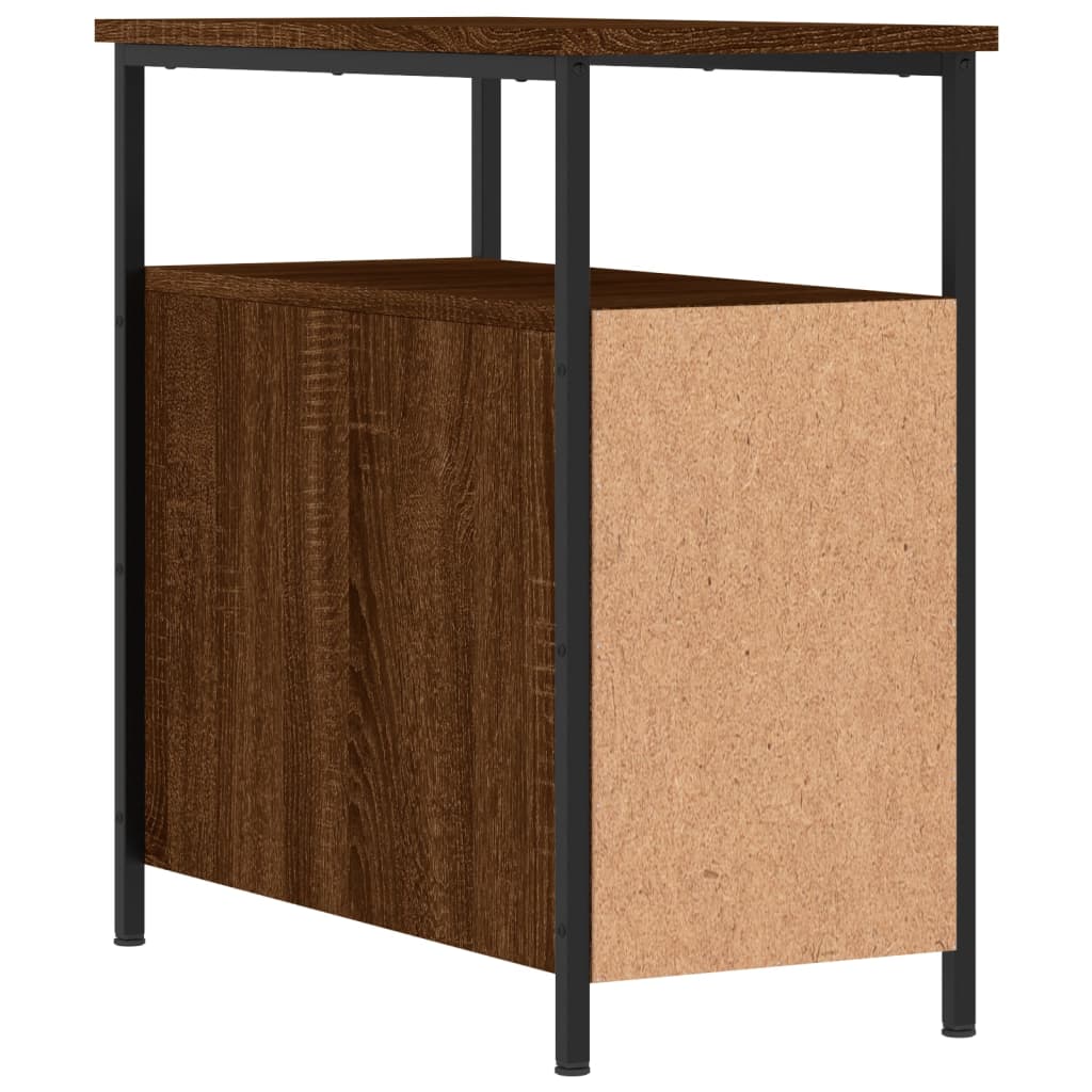 2 db barna tölgyszínű szerelt fa éjjeliszekrény 30x60x60 cm