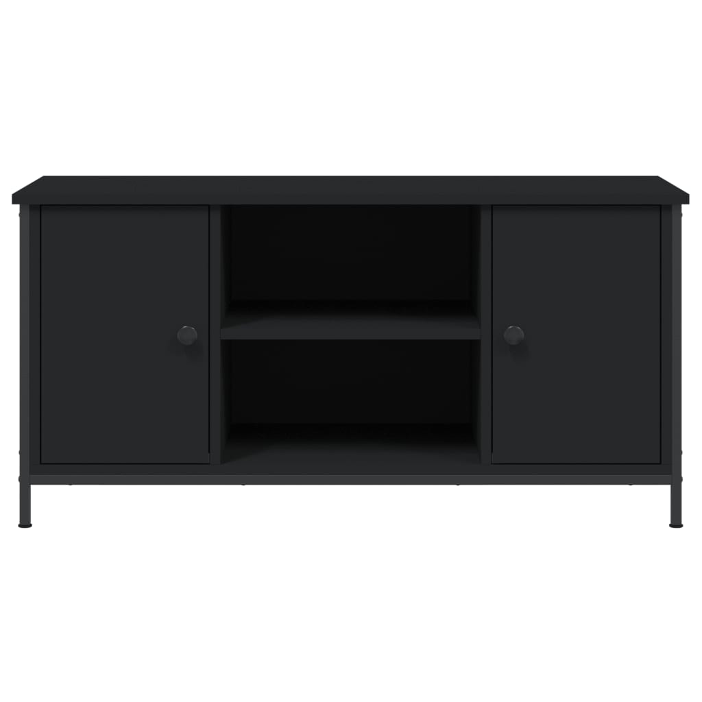 Fekete szerelt fa tv-szekrény 100x40x50 cm