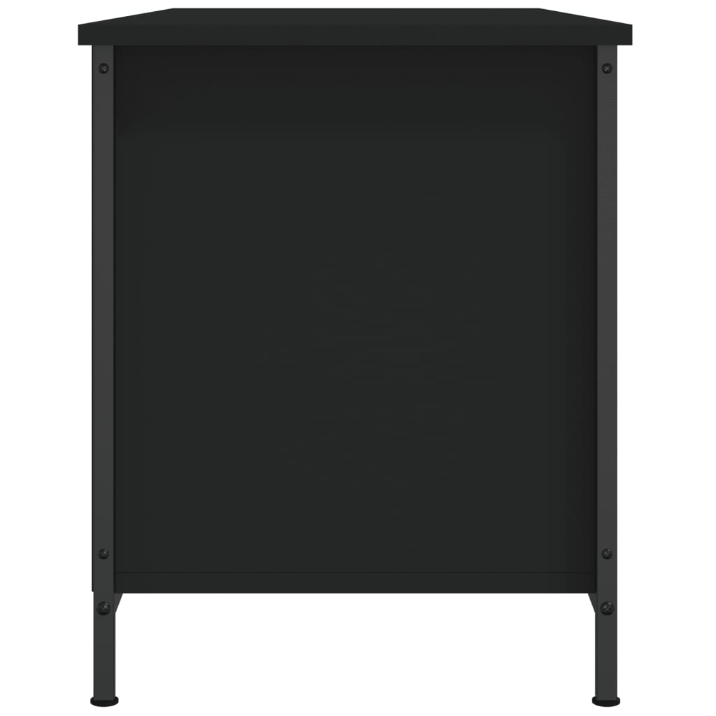 Fekete szerelt fa tv-szekrény 100x40x50 cm