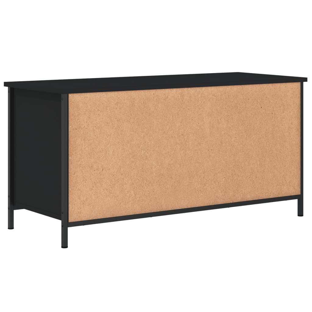 Fekete szerelt fa tv-szekrény 100x40x50 cm