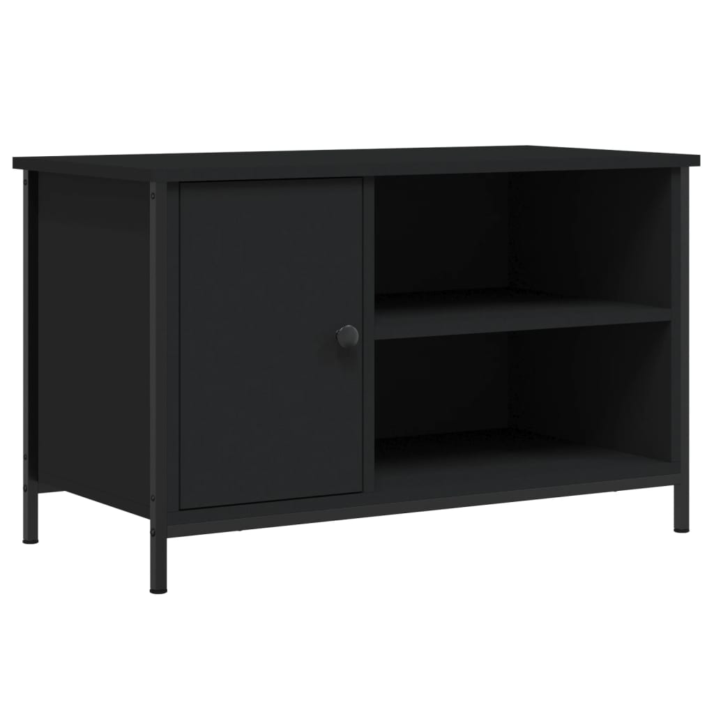 Fekete szerelt fa tv-szekrény 80x40x50 cm Fekete szerelt fa tv-szekrény 80x40x50 cm