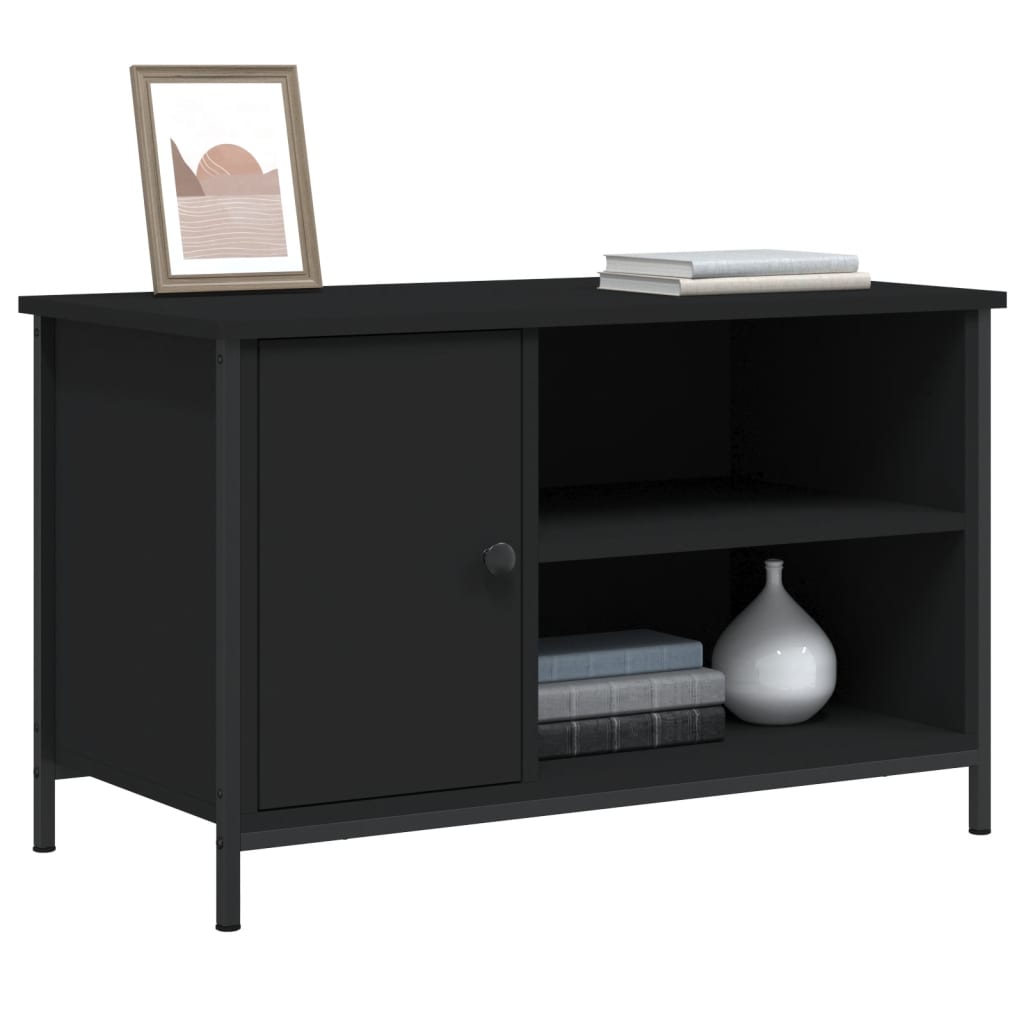 Fekete szerelt fa tv-szekrény 80x40x50 cm Fekete szerelt fa tv-szekrény 80x40x50 cm