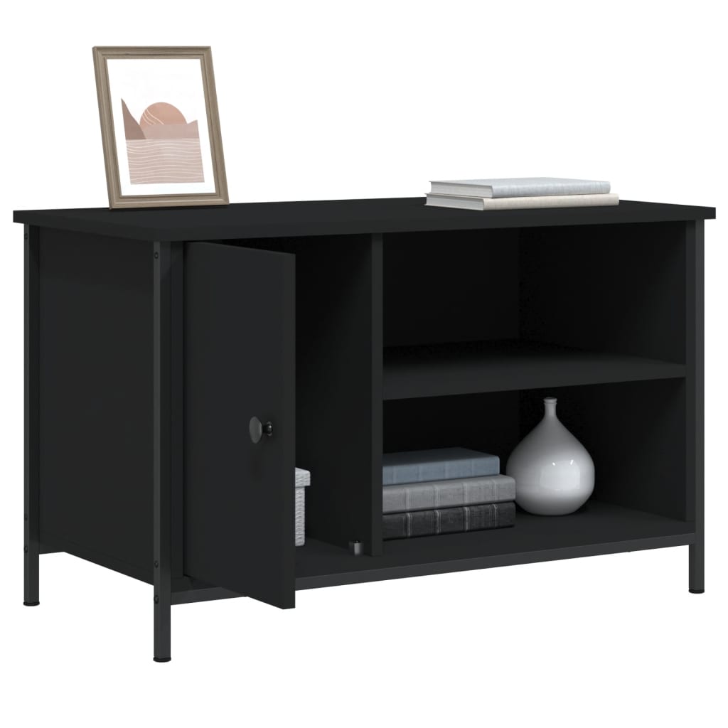 Fekete szerelt fa tv-szekrény 80x40x50 cm Fekete szerelt fa tv-szekrény 80x40x50 cm