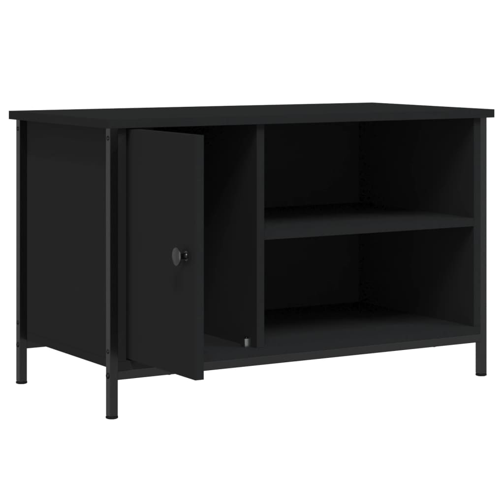 Fekete szerelt fa tv-szekrény 80x40x50 cm Fekete szerelt fa tv-szekrény 80x40x50 cm