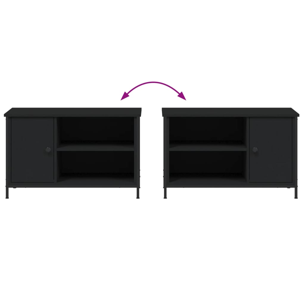 Fekete szerelt fa tv-szekrény 80x40x50 cm Fekete szerelt fa tv-szekrény 80x40x50 cm