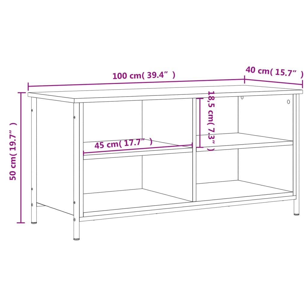 Szürke sonoma színű szerelt fa tv-szekrény 100x40x50 cm Szürke sonoma színű szerelt fa tv-szekrény 100x40x50 cm
