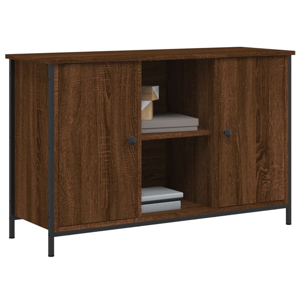 Barna tölgyszínű szerelt fa tv-szekrény 100x35x65 cm Barna tölgyszínű szerelt fa tv-szekrény 100x35x65 cm
