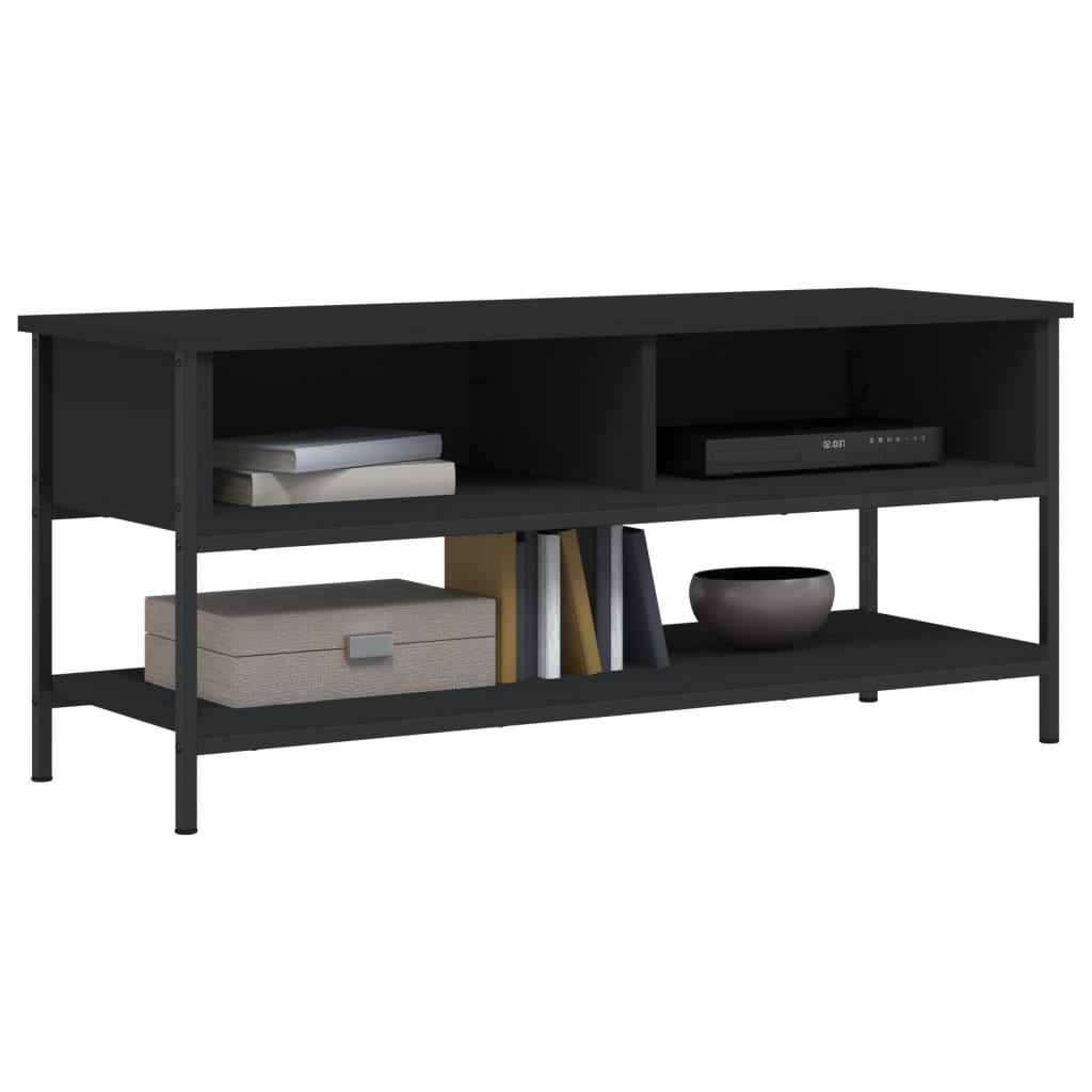 Fekete szerelt fa tv-szekrény 100 x 35 x 45 cm Fekete szerelt fa tv-szekrény 100 x 35 x 45 cm