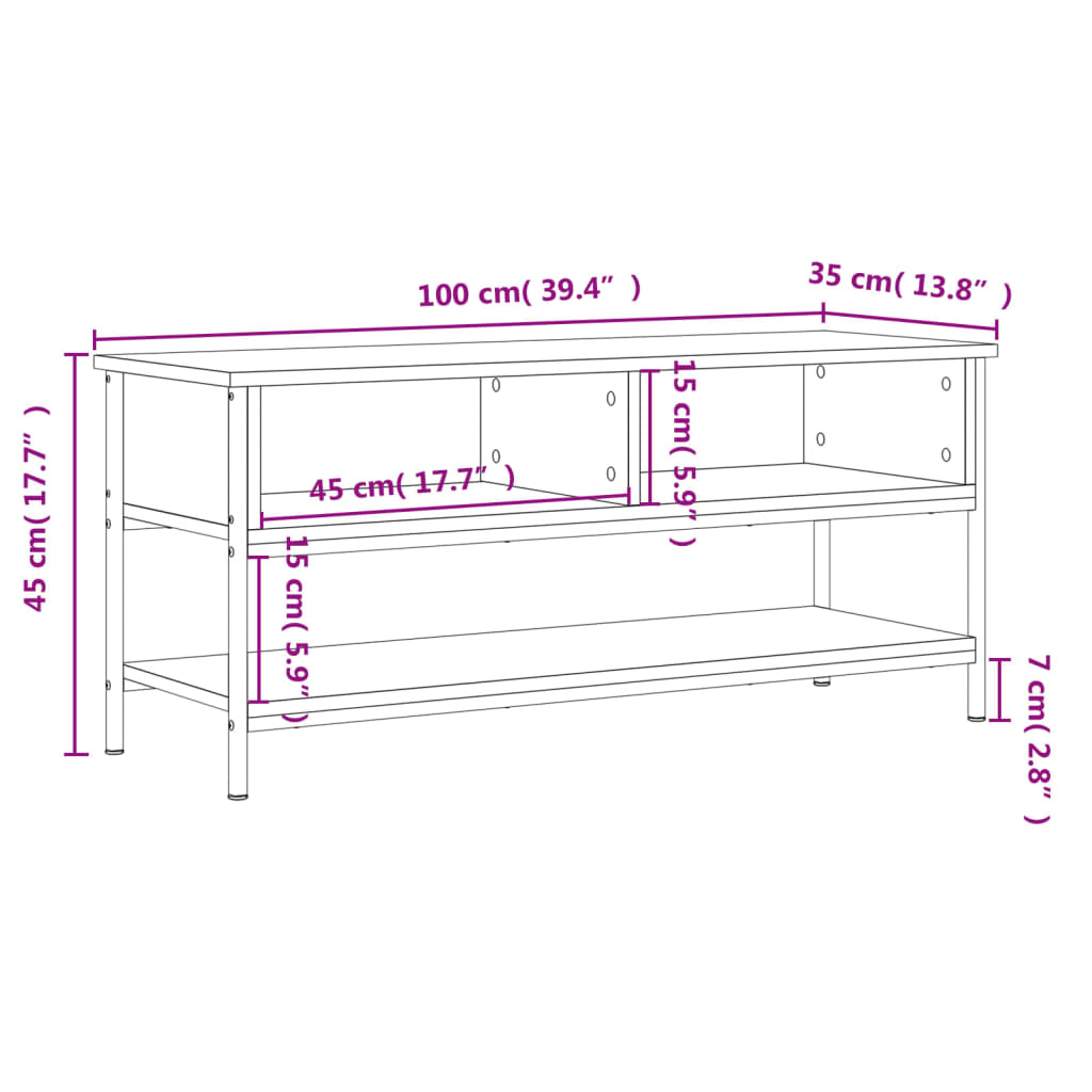 Fekete szerelt fa tv-szekrény 100 x 35 x 45 cm Fekete szerelt fa tv-szekrény 100 x 35 x 45 cm