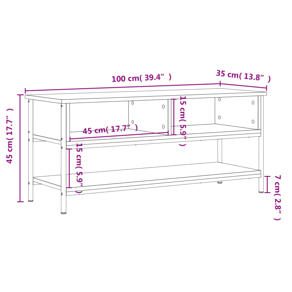 Barna tölgy színű szerelt fa tv-szekrény 100 x 35 x 45 cm Barna tölgy színű szerelt fa tv-szekrény 100 x 35 x 45 cm