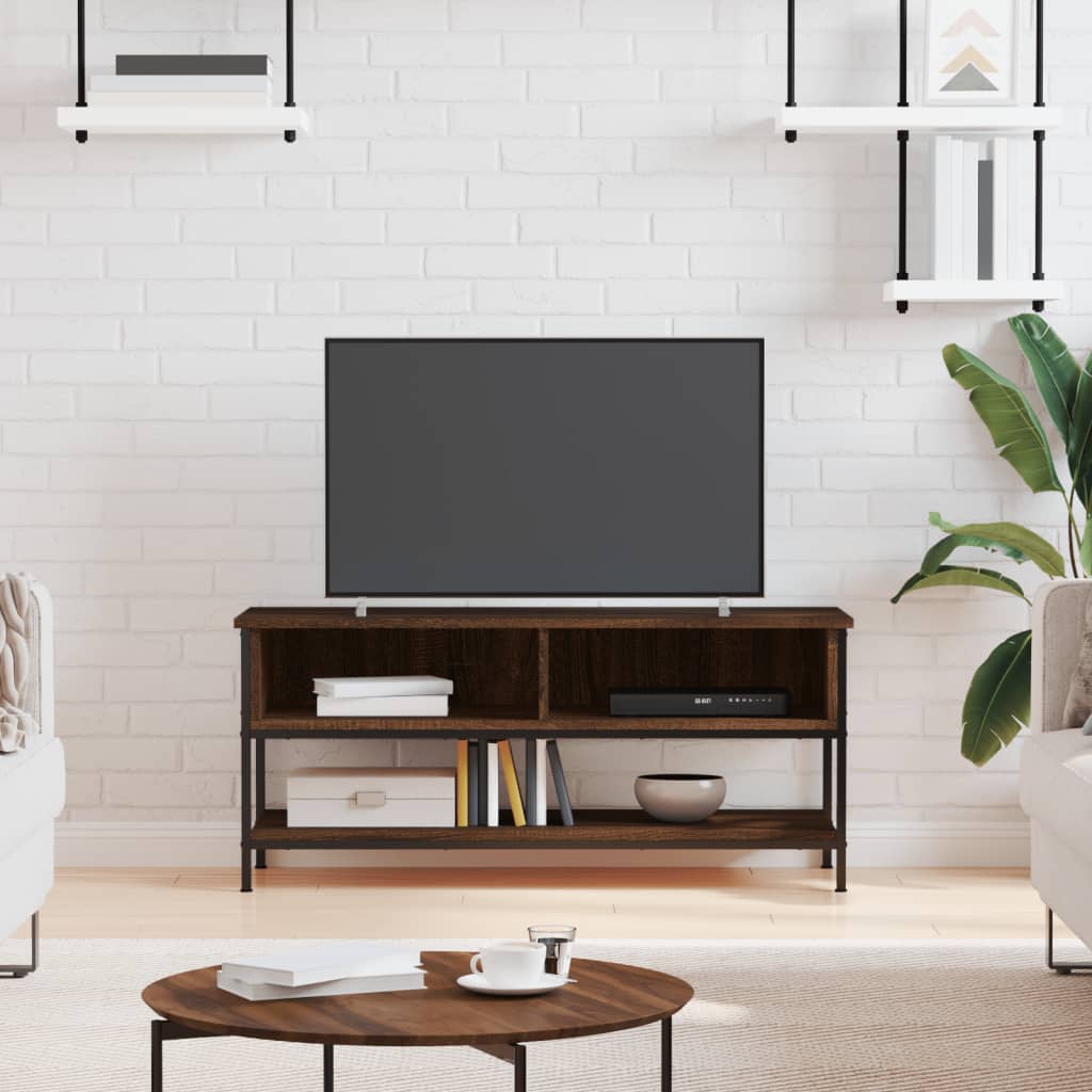 Barna tölgy színű szerelt fa tv-szekrény 100 x 35 x 45 cm Barna tölgy színű szerelt fa tv-szekrény 100 x 35 x 45 cm