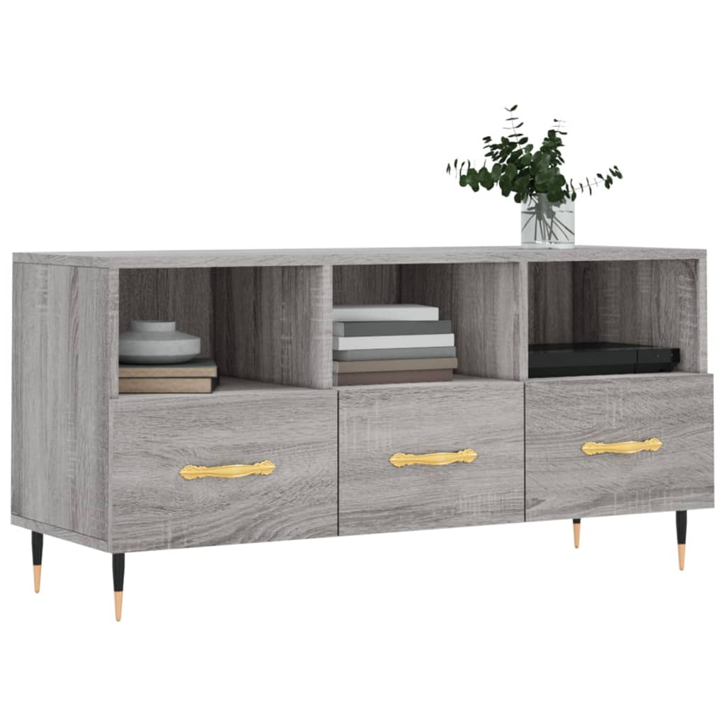Szürke sonoma színű műfa tv-szekrény 102 x 36 x 50 cm