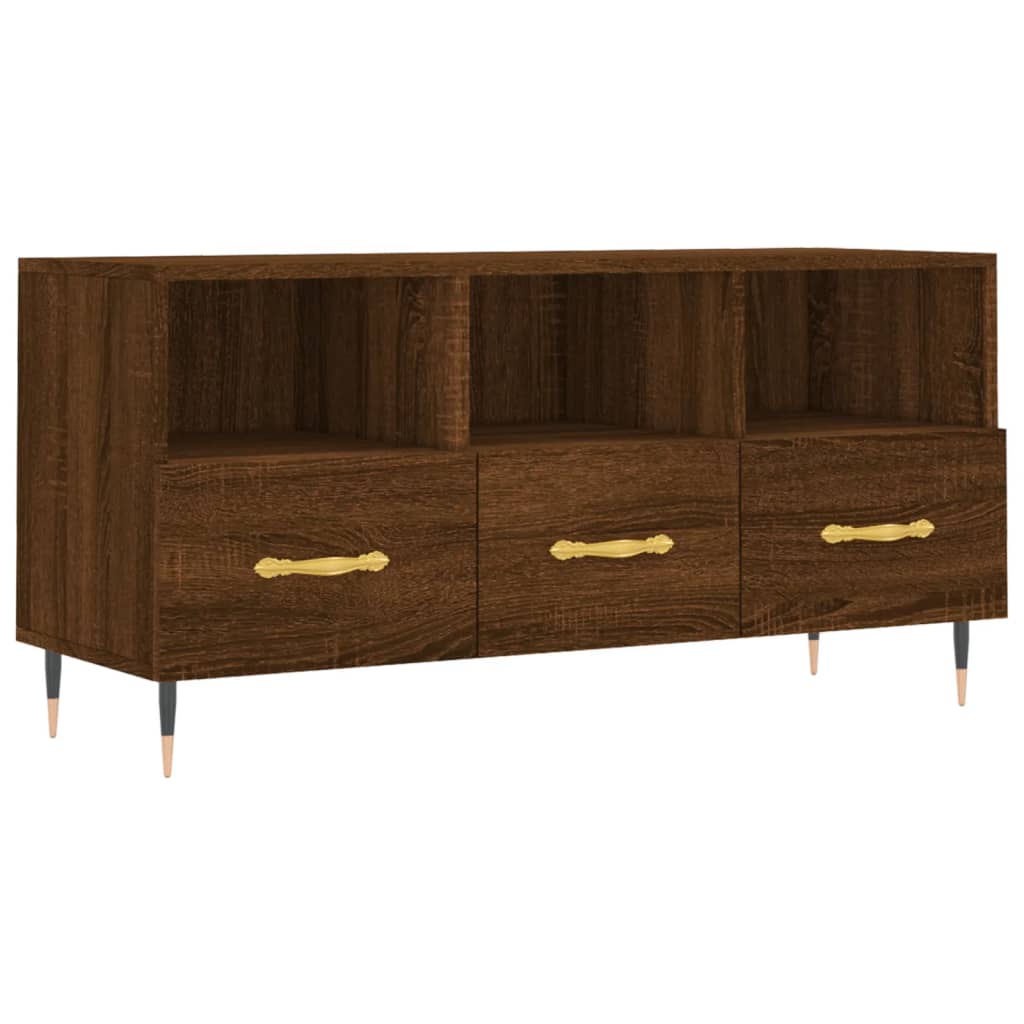 Barna tölgyszínű műfa tv-szekrény 102 x 36 x 50 cm Barna tölgyszínű műfa tv-szekrény 102 x 36 x 50 cm