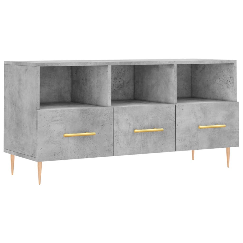 Betonszürke műfa tv-szekrény 102 x 36 x 50 cm