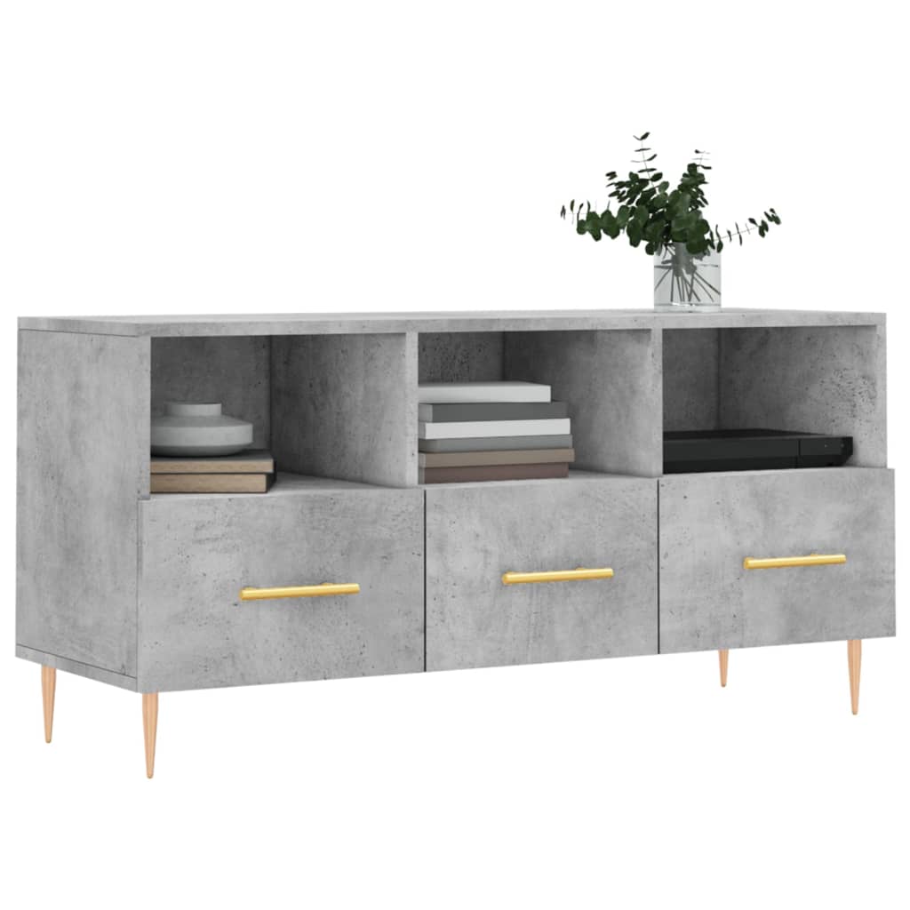 Betonszürke műfa tv-szekrény 102 x 36 x 50 cm