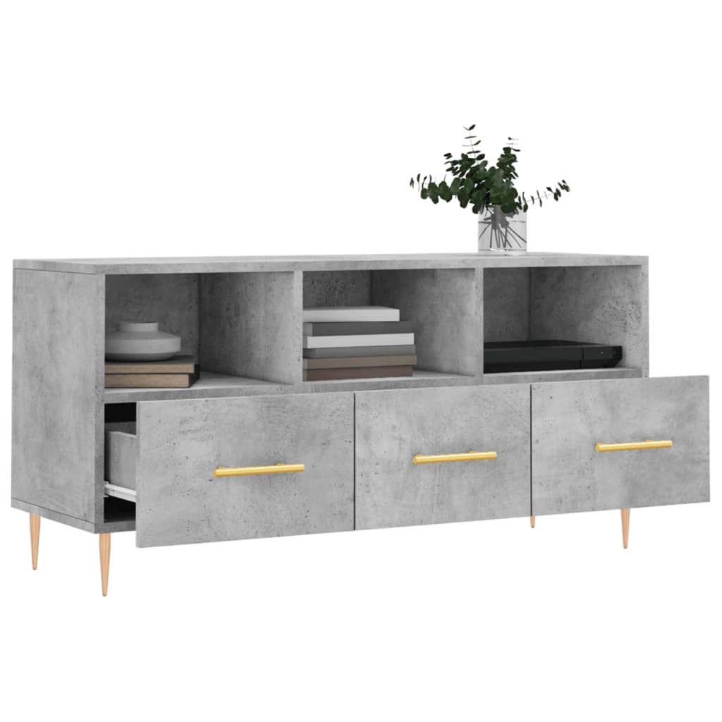 Betonszürke műfa tv-szekrény 102 x 36 x 50 cm