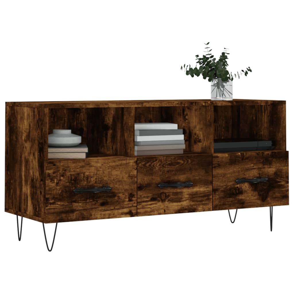 Füstös tölgyszínű műfa tv-szekrény 102 x 36 x 50 cm Füstös tölgyszínű műfa tv-szekrény 102 x 36 x 50 cm