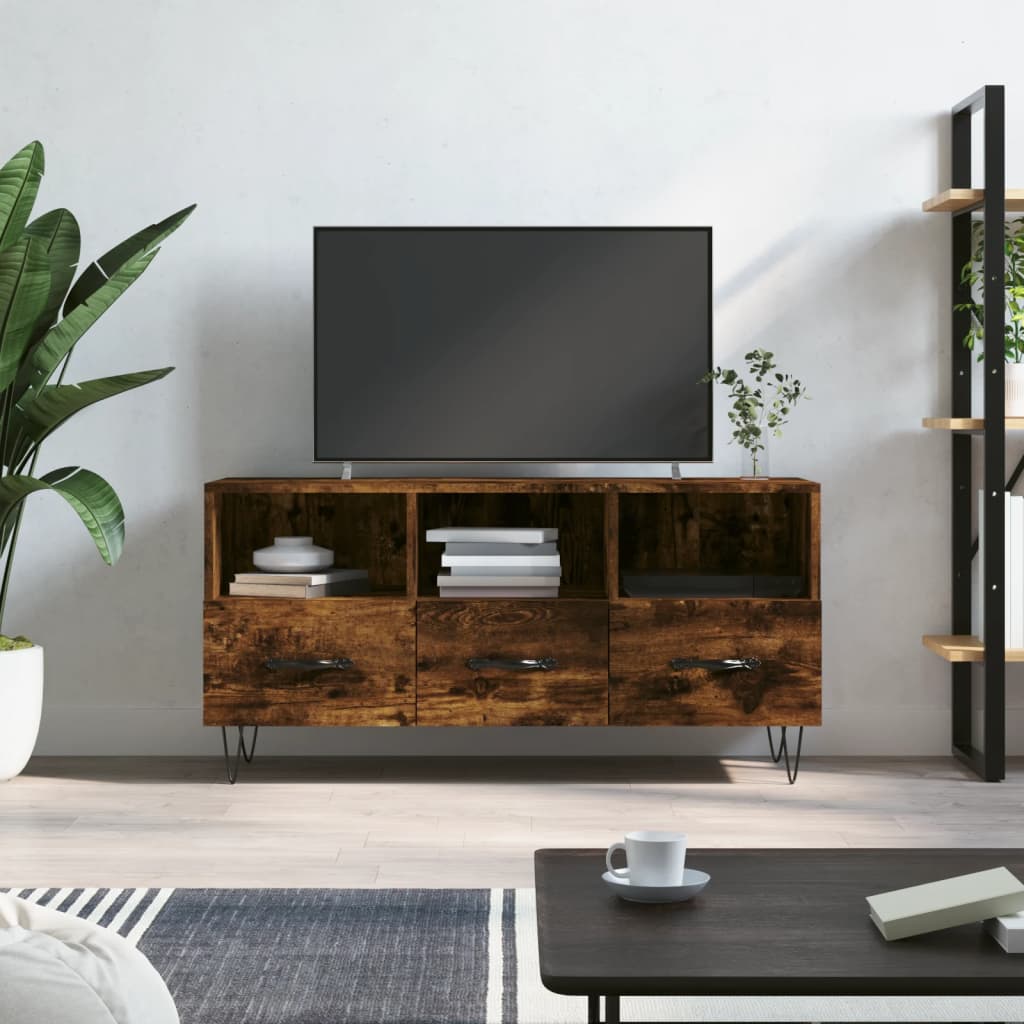 Füstös tölgyszínű műfa tv-szekrény 102 x 36 x 50 cm Füstös tölgyszínű műfa tv-szekrény 102 x 36 x 50 cm