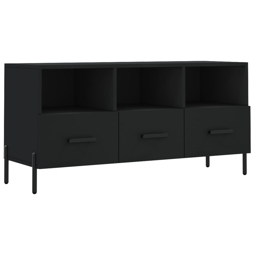Fekete műfa tv-szekrény 102 x 36 x 50 cm Fekete műfa tv-szekrény 102 x 36 x 50 cm