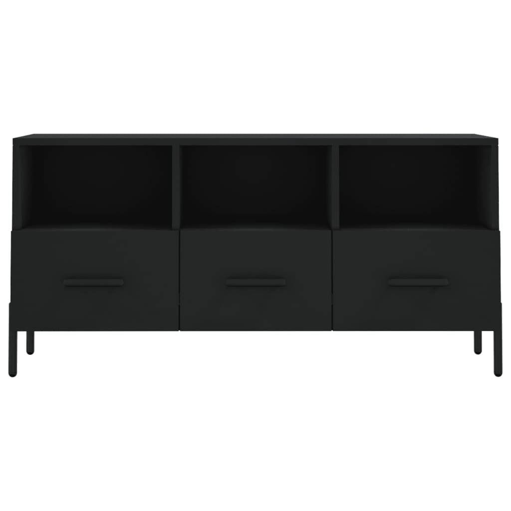 Fekete műfa tv-szekrény 102 x 36 x 50 cm Fekete műfa tv-szekrény 102 x 36 x 50 cm